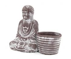 Deko Figur Buddha mit Pflanztopf