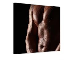 Wandbild - Männerkörper - Bild auf Leinwand 40 x 40 cm - Leinwandbilder Bilder als Leinwanddruck Akt & Erotik Mann