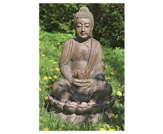 DAFLOXX BRUNNEN BUDDHA SKULPTUR STATUE 86cm INCL. LICHT/PUMPE FENG SHUI FIGUR