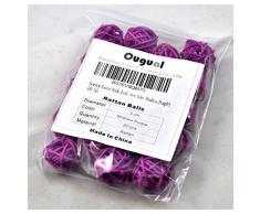 20 Stück Natur Wicker Rattan Kugeln Tischschmuck Hochzeit Party zum Aufhängen Wobble Ball Weihnachten Deko 3cm Seichtes Lila