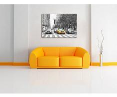 gelbes Taxi in New York Format: 100x70 auf Leinwand, XXL riesige Bilder fertig gerahmt mit Keilrahmen, Kunstdruck auf Wandbild mit Rahmen, günstiger als Gemälde oder Ölbild, kein Poster oder Plakat