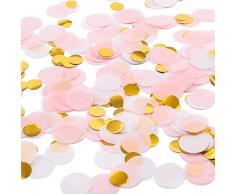 Whaline 6000 Stück Rose Gold Rosa Konfetti, 1 Zoll Seidenpapier Tabellen Konfetti für Geburtstag Baby Dusche Party Hochzeit (3 Farben)