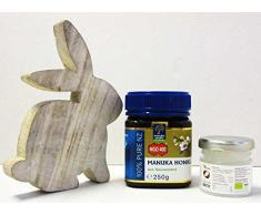 Geschenkset Manuka Honig MGO 400, 250g + Deko-Hase Struktur klein + 20ml Bio Kokosöl von my-mosaik