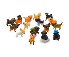 AiSi 16er Set niedliche Miniatur-Deko, Deko Figur Kleiner Hund, Mini Dekofiguren Tier, Tischdeko Mops Welpe je 2.5cm Chihuahua Golden Retriever usw.