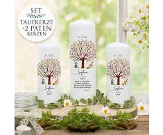 ilka parey wandtattoo-welt Taufkerze Kerze zur Taufe Baum rosa Fuchs Waschbär Wunschname Spruch individualisierbar wk120 - ausgewählte Größe: *2. Patenkerze (ohne Taufspruch)*