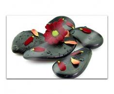 Acrylglasbilder 80x50cm Wellness Steine Blume Feng Shui Acryl Bilder Acrylbild Acrylglas Wand Bild 14H1008