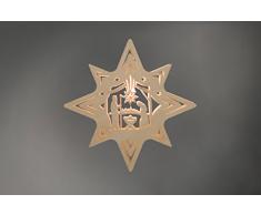 Fensterbild/Fensterbeleuchtung Stern "Christi Geburt" natur