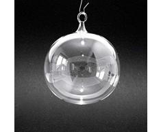 2 Stück Christbaumkugel, Christbaumschmuck, Weihnachtskugeln, transparent, 8 cm