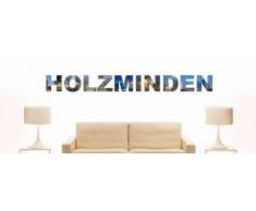 Wandtattoo farbige Wandschrift Städtename Holzminden mit Sehenswürdigkeiten 180 x 18 cm Länge