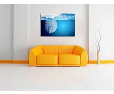 Riesiger Eisberg unter Wasser Format: 100x70 auf Leinwand, XXL riesige Bilder fertig gerahmt mit Keilrahmen, Kunstdruck auf Wandbild mit Rahmen, günstiger als Gemälde oder Ölbild, kein Poster oder Plakat