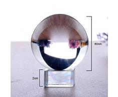 BELLE VOUS K9 Glaskugel 80mm - 8cm Fotokugel mit Kristall Ständer, Samt Tasche, Mikrofasertuch, Geschenkbox – Klare Kristallkugel Lensball für Fotografie – Glas Kugel Wahrsager & Meditation