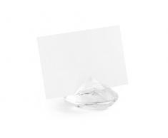 SiDeSo® 10 Tischkartenhalter Diamanten viele Farben Hochzeit Feier Tischdeko Platzkarten (klar)