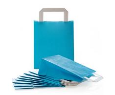25 kleine blaue Papiertüte Papiertasche Geschenktüte 18 x 8 x 22 cm Geschenkbeutel Verpackung Geschenke Mitgebsel give-away Geschenksäckchen Geschenktasche Tüte