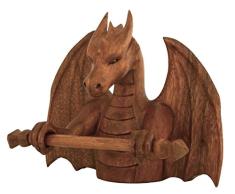 Windalf Vintage Drachen Schmuckhalter Ketten-Halter ARCO 21 cm Drachen Deko Figur Tuchhalter Handarbeit aus Holz