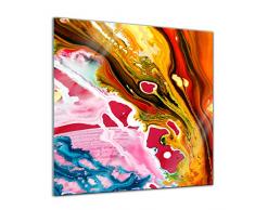 Bilderdepot24 Glasbild Abstrakte Kunst XL 20x20 cm - Deko Glas - brilliante Farben, inkl. Aufhängung