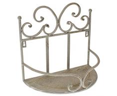 MACOSA Wandkorb Wandregal Metall Grau Wandtopfhalter Vintage Landhausstil Blumentopfhalter Wand Blumenhalter Pflanzkorb Blumen-Korb hängend