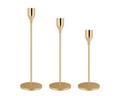 Wuudi Kerzenständer 3 Stück/Satz in Unterschiedlicher Größe, Tabelle Hochzeit Kerze Stand, 24/28/33cm Kerzenhalter für Abendessen bei Kerzenlicht Kerzenständer Dekoration, Gold