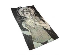 QHMY Vierhandfrau, Ölgemälde Mikrofasertücher 27,5 x 17,5 Polyester Persönlichkeit Lustiges Muster Super Absorbent für Badezimmer, Küche, Waschauto, Reinigungstuch