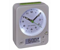 TFA Dostmann 60.1511 Combo Funkwecker mit analoger Uhrzeit und digitaler Weckzeit, besonders leise und genau, 9 x 4 x 11,5 cm, weiß, Kunststoff