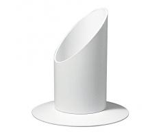Rayher Kerzenhalter, aus Metall, ideal für Stabkerzen, Stumpenkerzen, Tafelkerzen Taufkerzen und Kommunionkerzen - Kerzenständer, Kerzenleuchter, ø 40 mm, weiß matt