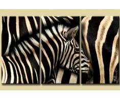 Zebra & Afrika Bilder auf Leinwand mit Keilrahmen / XXL Bild / Wandbilder / Kunstdruck / Fertig gerahmt