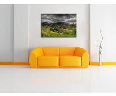 eine Berg Farm in Asien B&W Detail, Format: 60x40 auf Leinwand, XXL riesige Bilder fertig gerahmt mit Keilrahmen, Kunstdruck auf Wandbild mit Rahmen, günstiger als Gemälde oder Ölbild, kein Poster oder Plakat