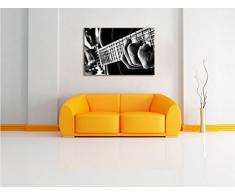 Monocrome, Gitarre spielen, Format: 120x80 auf Leinwand, XXL riesige Bilder fertig gerahmt mit Keilrahmen, Kunstdruck auf Wandbild mit Rahmen, günstiger als Gemälde oder Ölbild, kein Poster oder Plakat