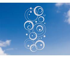 GRAZDesign Fenstertattoo Retro Kreise, Glasdekor Fensterbild, Fensterfolie in 4 Größen (104x50cm)