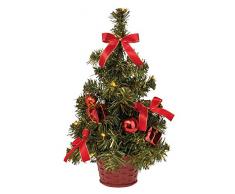 Idena 8582154 - Deko Tannenbaum mit 10 LED warm weiß, mit 6 Stunden Timer Funktion, Batterie betrieben, für Weihnachten, Advent, als Stimmungslicht, Christbaum, ca. 35 cm