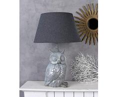Klassische Tischlampe Eule Lampe Eulenfigur Uhu Leuchte Tischleuchte Vogelfigur Palazzo Exklusiv