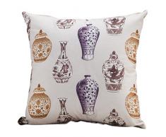 Nunubee Retro Chinesischen Stil Dekorkissen Kissenbezüge + Kissen Set 55*55cm/21.65*21.65inch,Porzellanvase