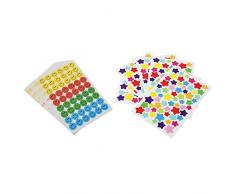 PMSMT 6 Blatt selbstklebendes Fotoalbum Bastelaufkleber Scrapbooking-Tagebuch Dekorationsstern & 10 Stück Smiley-Aufkleber in Vier Farben f