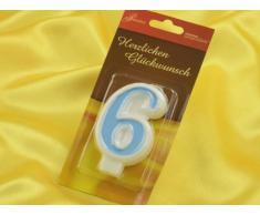 Zahlenkerze blau 6