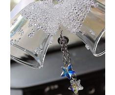 QCGJEL Auto Anhänger Kristall Doppel Glocke Auto Dekoration Hängen Ornament Charms Automobile Rückspiegel Campanula Decor Zubehör