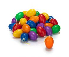 com-four® 36x Ostereier zum Aufhängen - Osterdeko in unterschiedlichen Pastellfarben - Deko Ostereier - Größe: 6 cm (Set1 - bunt 6cm - 36 Stück)