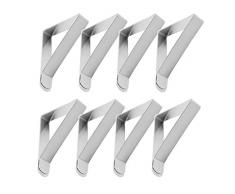 UNHO Tischtuchklammern 8 Stück Tischdeckenklammer Tischtuchhalter Tischtuchklammer aus Edelstahl für 1-5cm