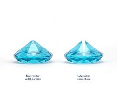 Tischkartenhalter Diamant aus Acryl - verschiedene Farben - 20 Stück für Hochzeit, Taufe, Jubiläum (türkis)