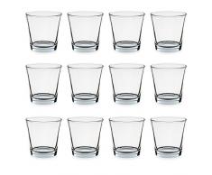 Teelichtgläser, 12er Set Trichterform 7,5 x 5,5 x 7,5 cm für Tischdeko, Gastgeschenke, Hochzeitsdeko, Partydeko etc.