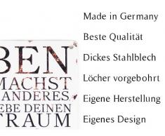 METALLSCHILD Türschild ICH UND MEIN HOLZ Lustig Spruch Hobby Geschenk Shabby