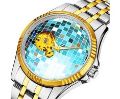 Mechanische Uhr Herrenuhr Klassische mechanische Uhr Timeless Design Mechanic (Gold) 396.Cyan Disco Ball, Glitter Ball oder Spiegelball