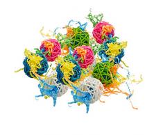 perfk 10pcs Rattankugeln Rattan Bälle Kauspielzeug für Vögel Papageien Aras Wellensittiche Nymphensittiche Sittiche Finken