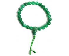 BUDDHAFIGUREN/Billy Held Hand-Mala aus Jade buddhistische Gebetskette mit 9 mm Perlen Power-Armband 3erSet