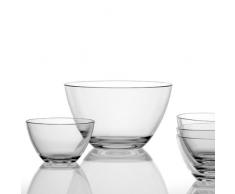 Leonardo Schalenset Active, 5-teiliges Set, 1 große Schale 3,35 l und 4 Schälchen 630 ml, Klarglas, 020585