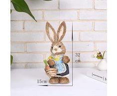 rosemaryrose Hasenfigur Osterpaar Kaninchenpuppe mit Schaufel und Karotte in den Händen bilden Ferienhausdekoration