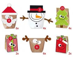 KuschelICH DIY Adventskalender Set Mix zum Befüllen | Weihnachtskalender selber Machen ohne Schere | alle Teile gestanzt | wiederverwendbar