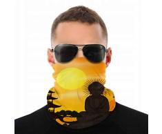 Stirnbänder für Männer und Frauen, Halstuch, Gesichtsmaske, Stirnband, Schal, chinesische Vorlage mit Buddha-Figur bei Sonnenuntergang, Vektor-Turban, doppelseitig