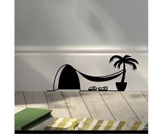 Wandaufkleber, Design mit Mauseloch und Palme, Vinyl (PVC), Aufkleber