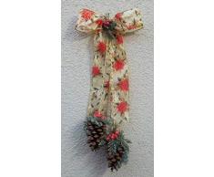 Generisch Türkranz/Schleife Weihnachtsstern mit Zapfen ca.20cm x 45cm Winter Weihnachten