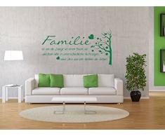 GRAZDesign 300124_40_WT080 Wandtattoo Familie mit Wandspruch und Baum | Wand-Aufkleber für Wohnzimmer | Wand-Sprüche Selbstklebend (78x40cm//080 Braun)