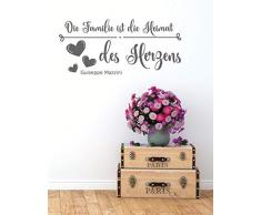 Wandtattoo-Wandaufkleber-Wandsticker - ZITAT ***Die Familie ist die Heimat des Herzens.*** (Größen und Farbauswahl)